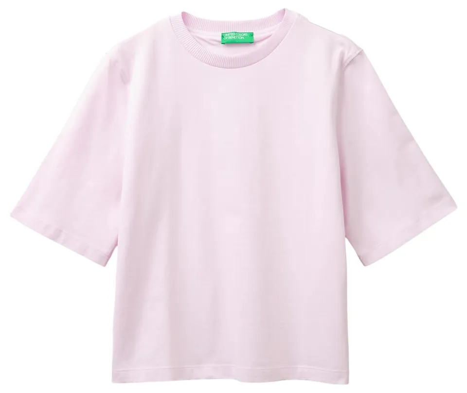 Benetton 3bl0e17g5 T-shirt Donna rosa taglia XS