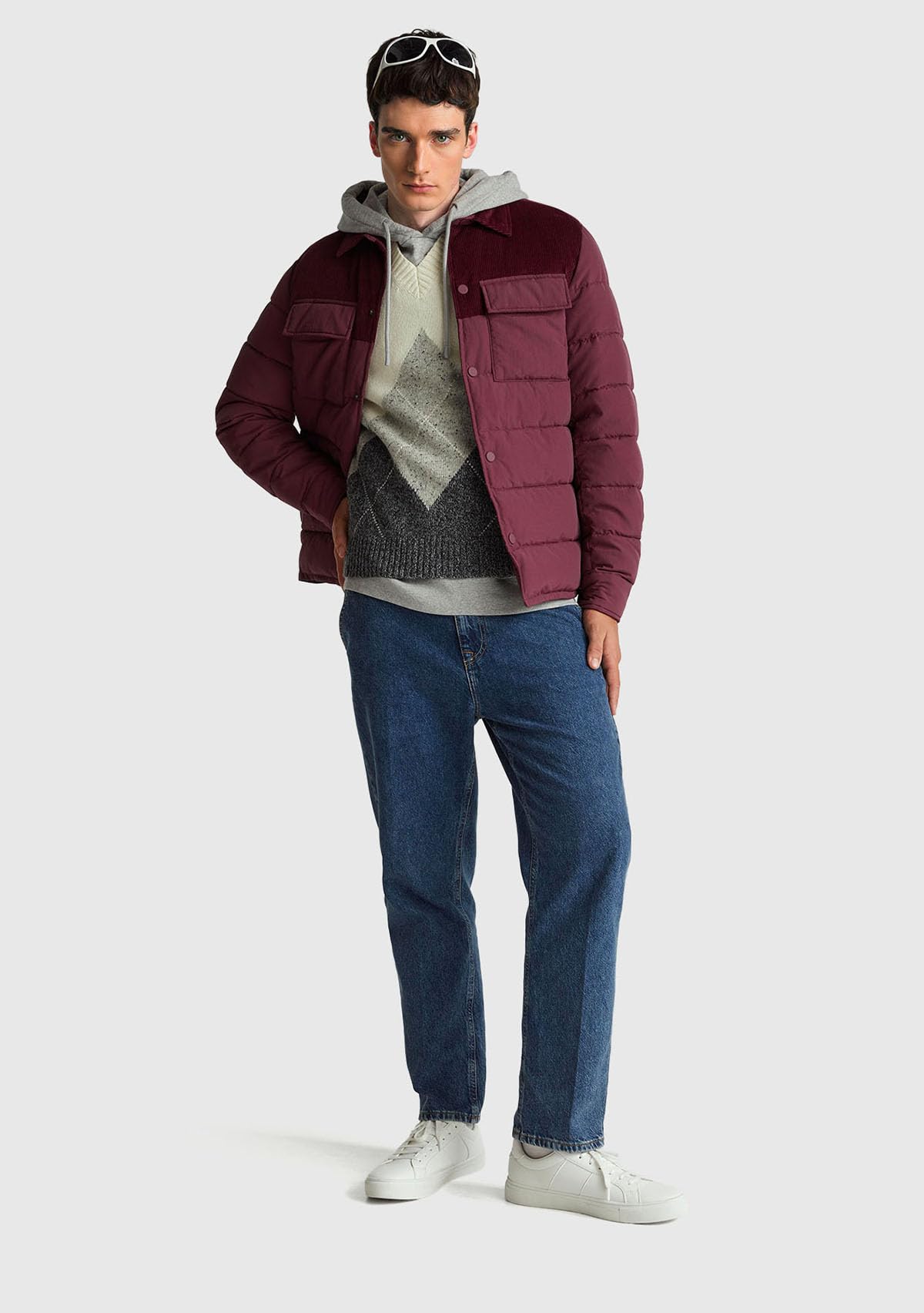 Benetton 1ngvk401j Gilet Uomo XS Maglia Rombi Regular
