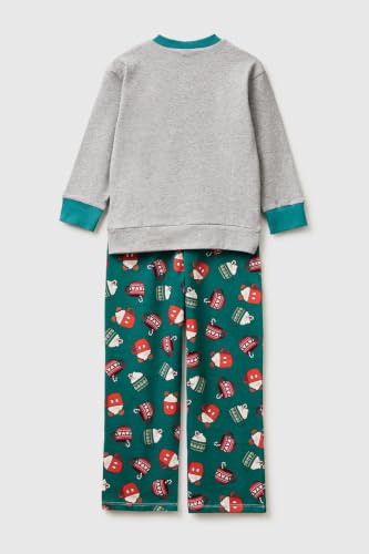 Benetton 3P050P09K Set Pigiama Bambini Grigio 90 Cotone
