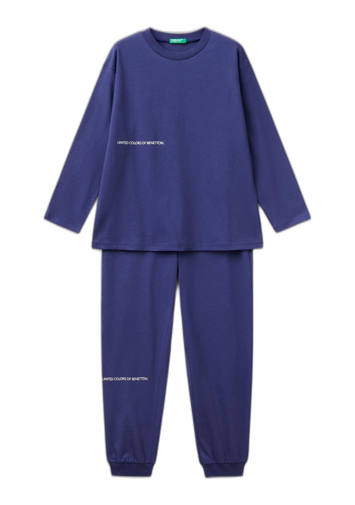 Benetton 30960p08d Pigiama Bambini Blu Cotone 90