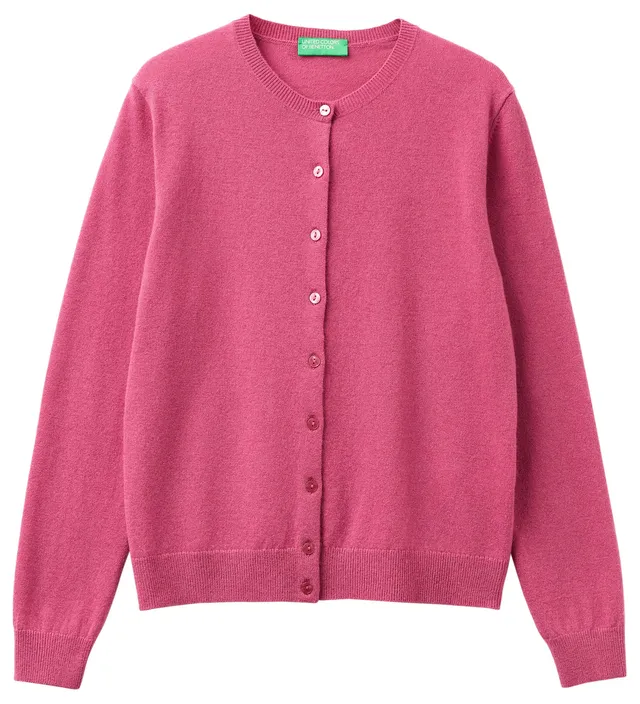 Benetton Maglieria 1002d5485 Cardigan Donna Rosa XXS