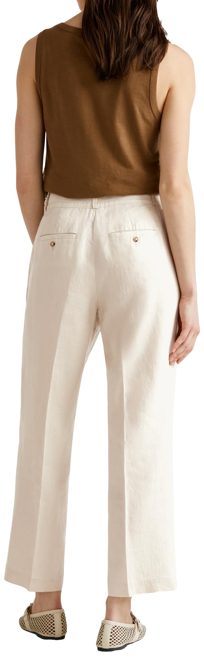 Benetton Pantaloni Jeans Pantalone Donna Beige Taglia 42