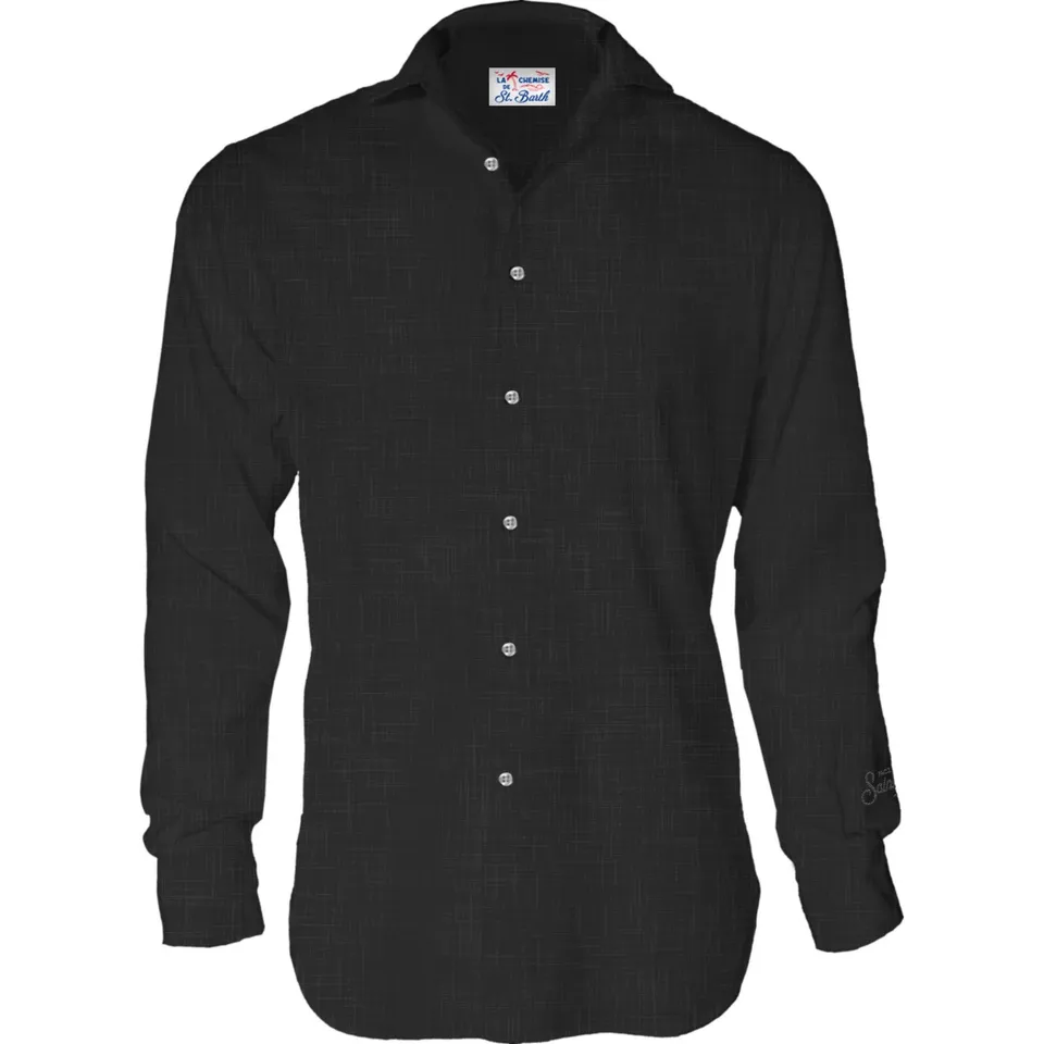 MC2 Saint Barth Pamplona 01137L Camicia Uomo Nero Lino
