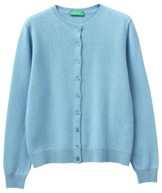 Benetton Maglieria Cardigan Coreana Lana Merino Donna