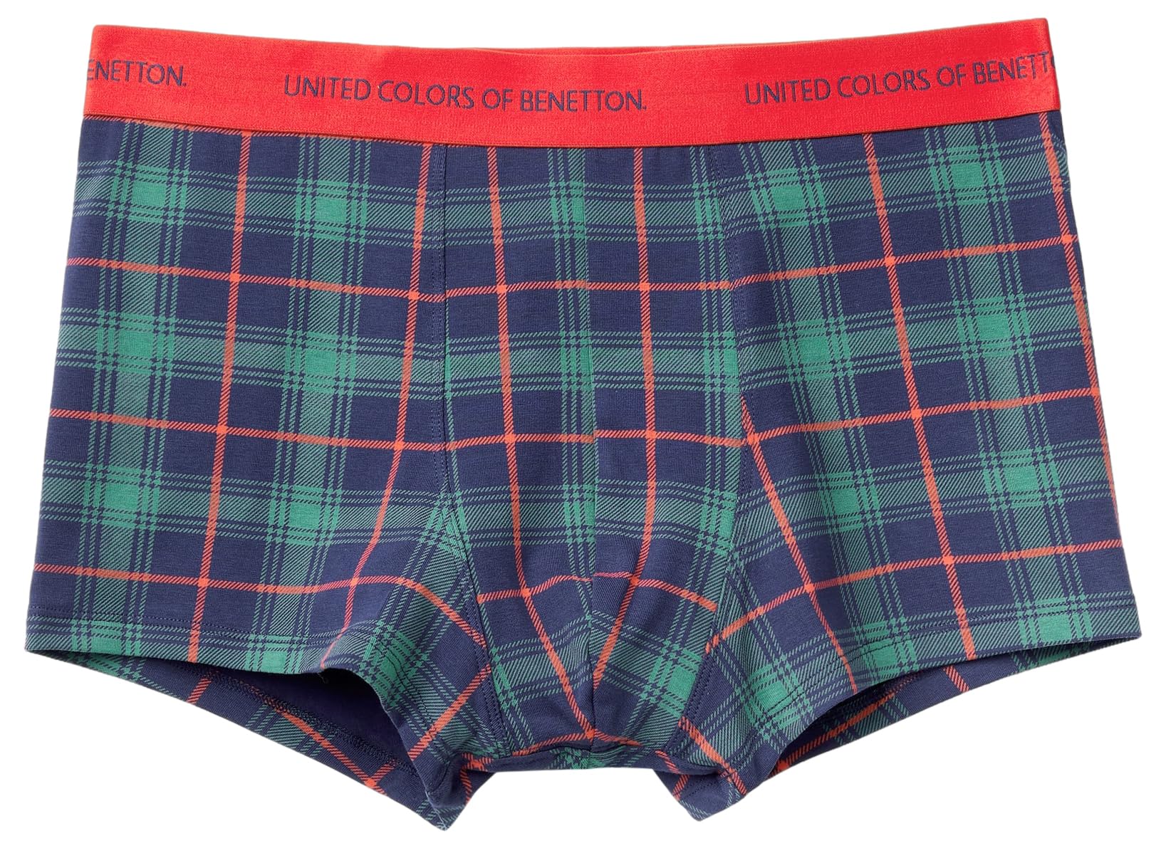 Benetton Boxer Corti Uomo Cotone Taglia L Stampa Natalizia Blu