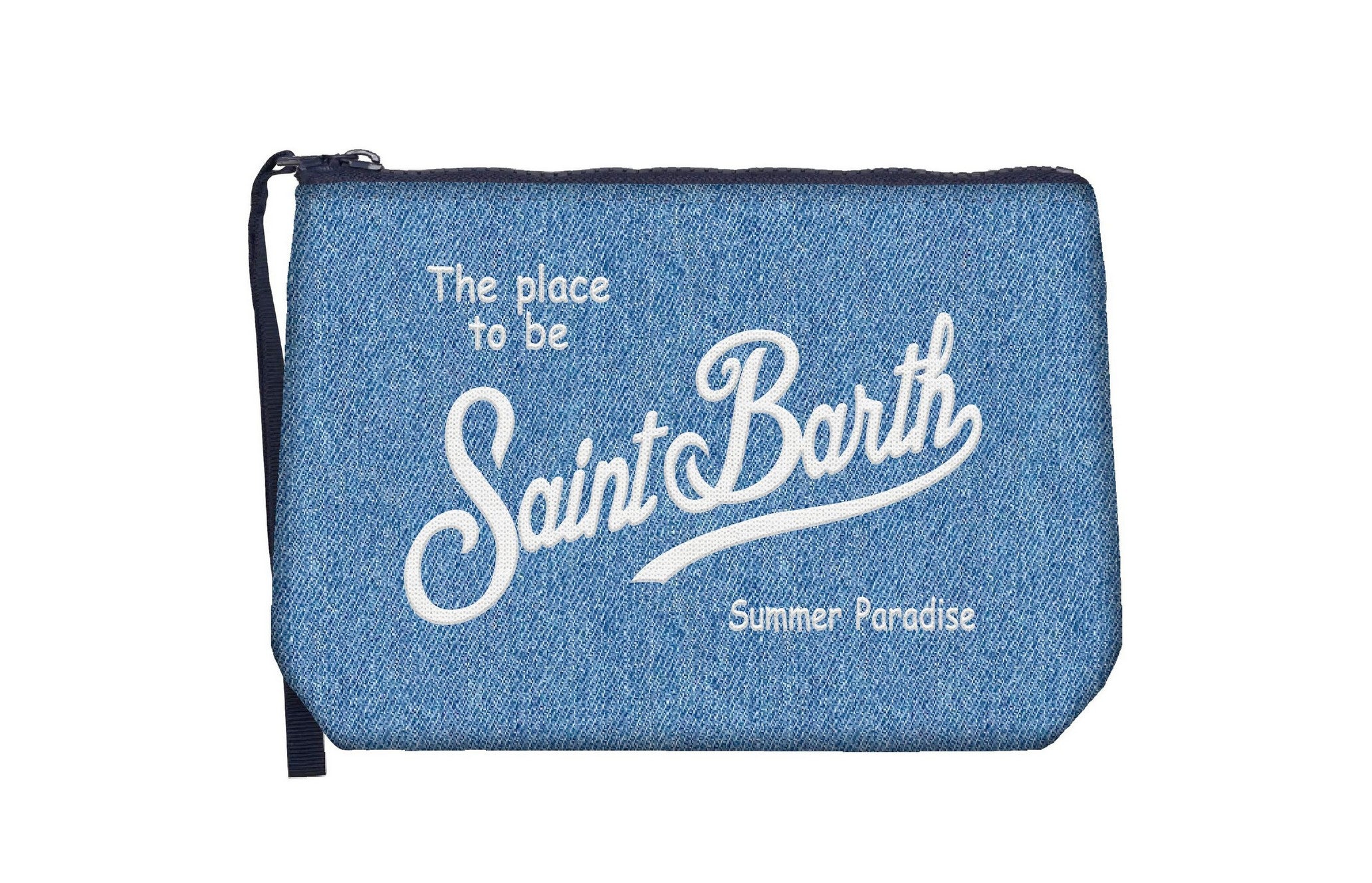 MC2 Saint Barth Aline Denim Pochette Blu Chiaro Cotone