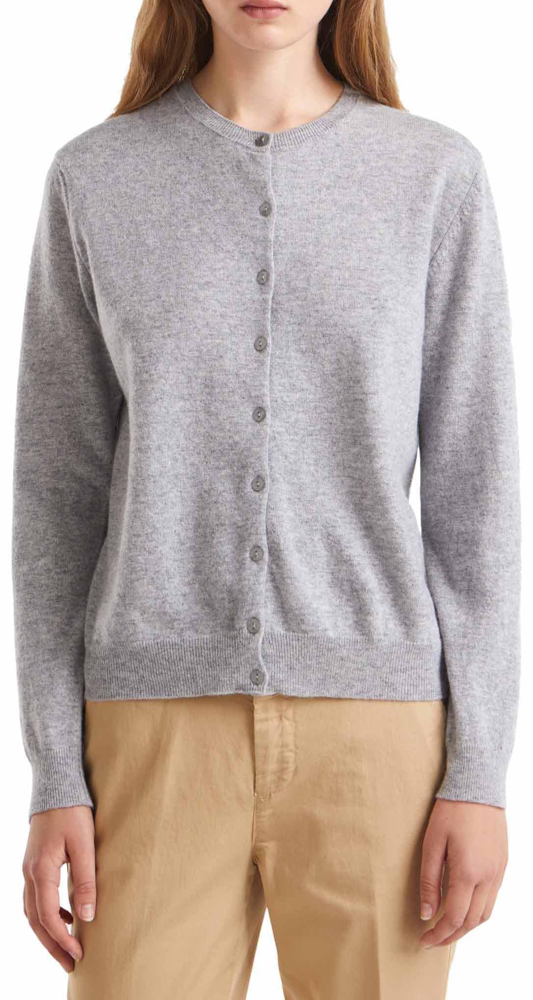 Benetton Cardigan Coreana Donna Rosa Lana Merino