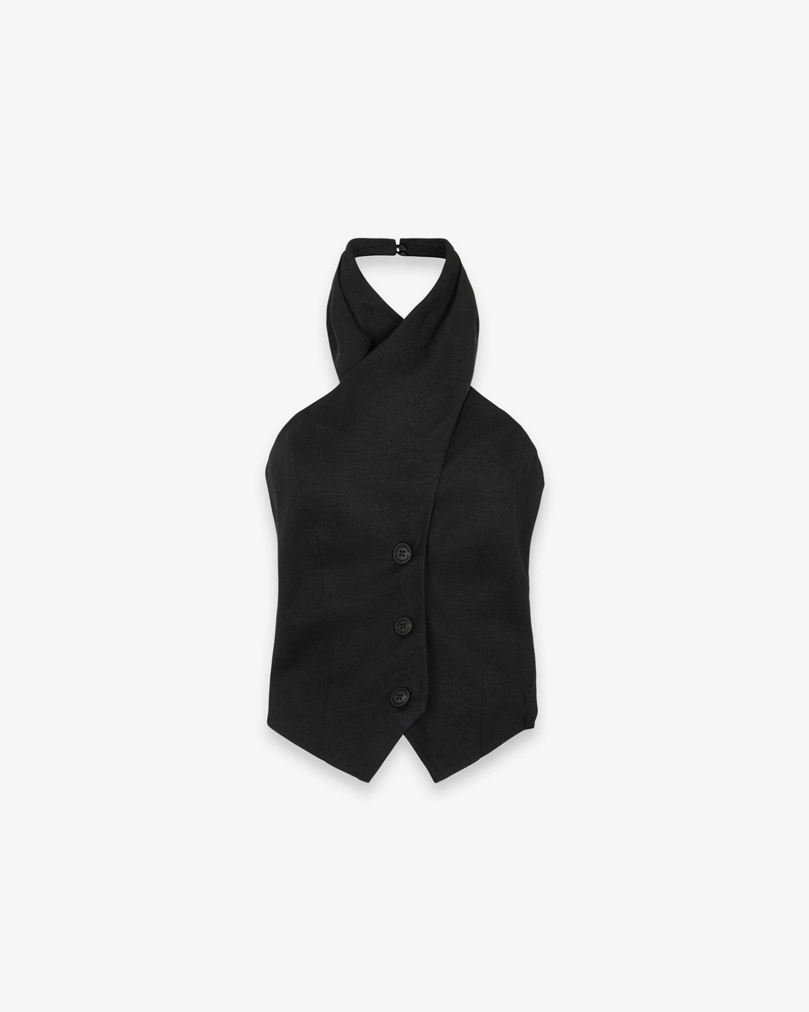 Hinnominate Incrocio Collo HAMBW2635 Top Nero Lino