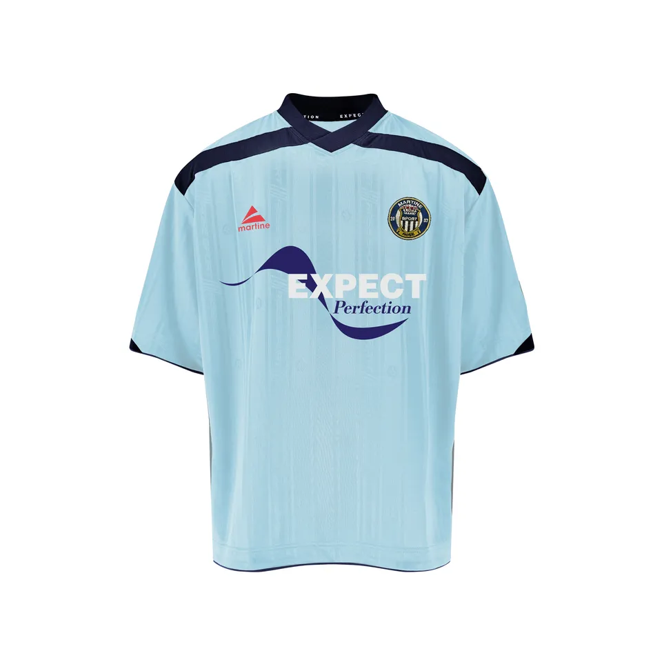 Martine Rose Football Top maglia calcio azzurra oversize