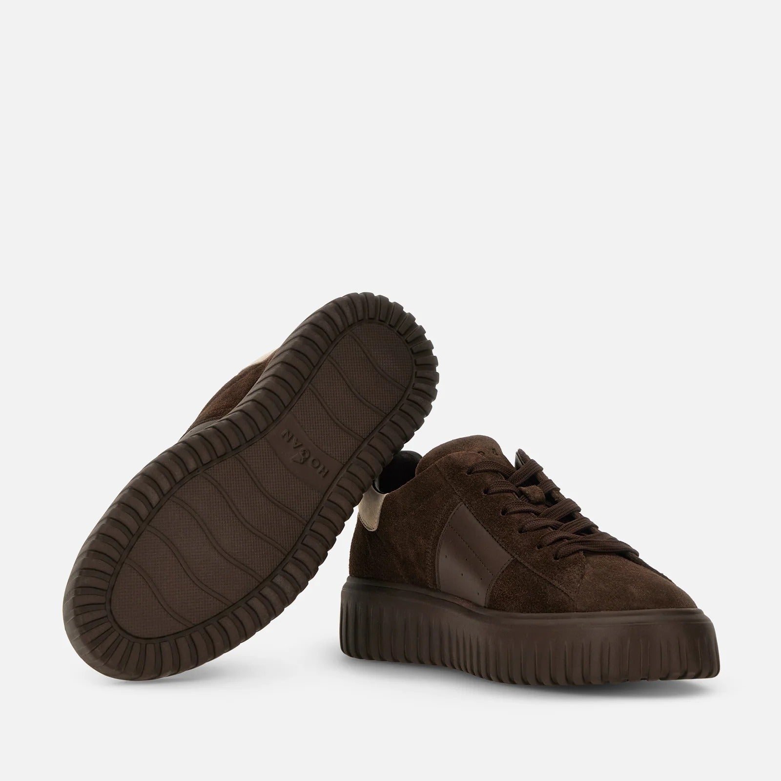 Hogan H-Stripes HXM6450FO7TUH Sneaker Uomo Marrone Suede