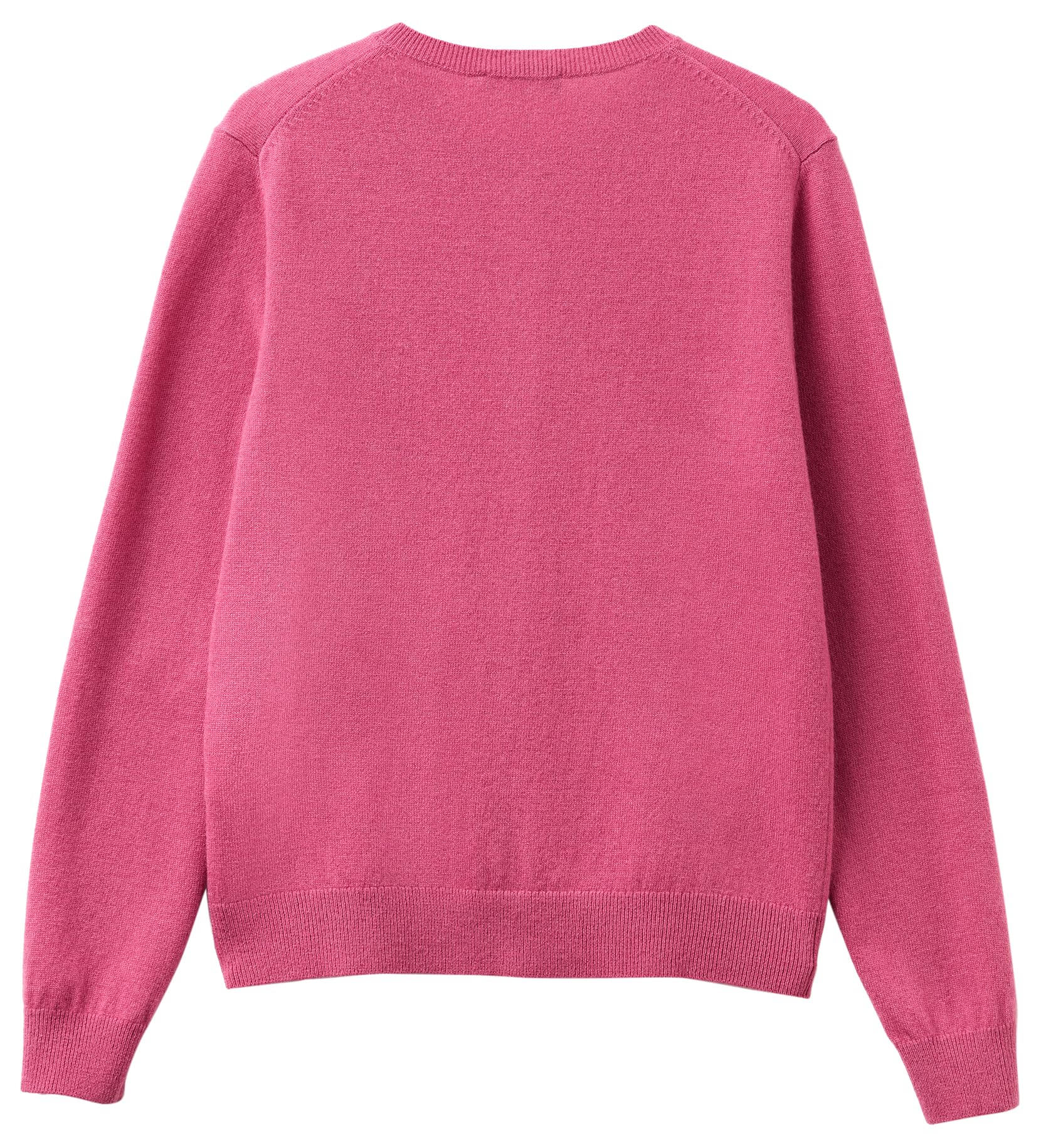 Benetton Cardigan Coreana Donna Rosa Lana Merino