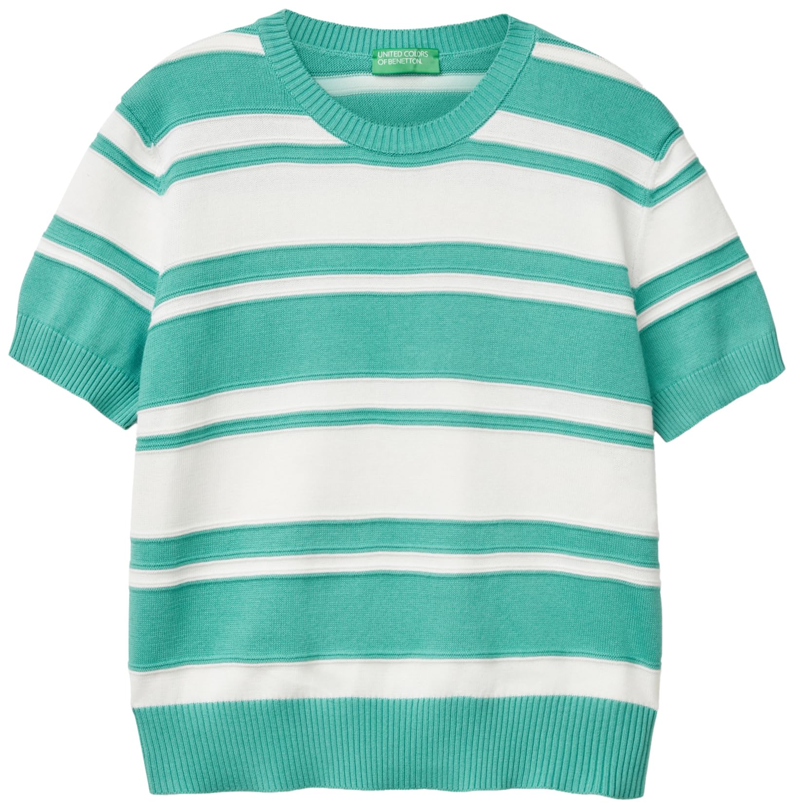 Benetton Maglia Girocollo Manica Corta Righe Regular