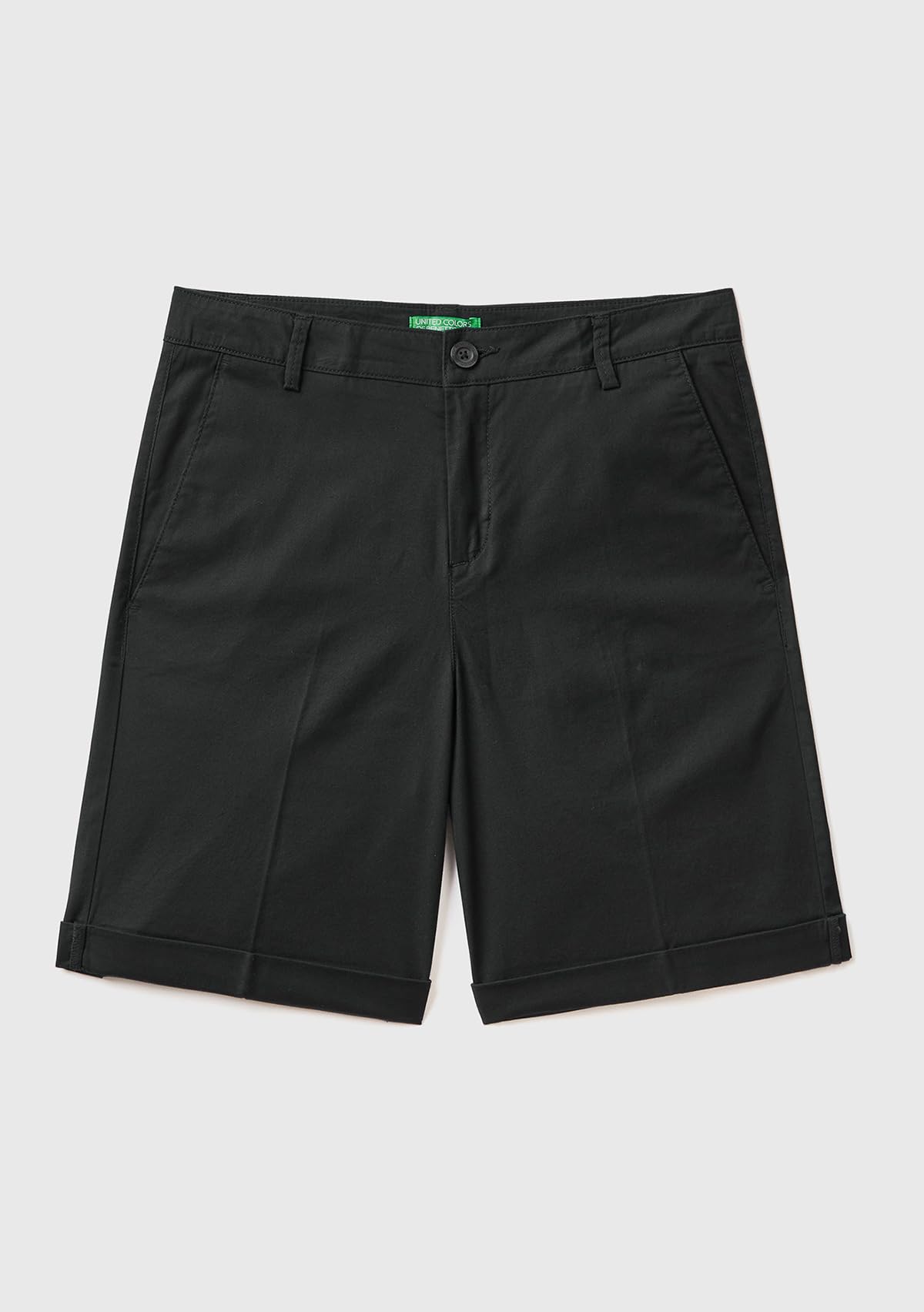Benetton Pantaloni Bermuda Donna Cotone Stretch