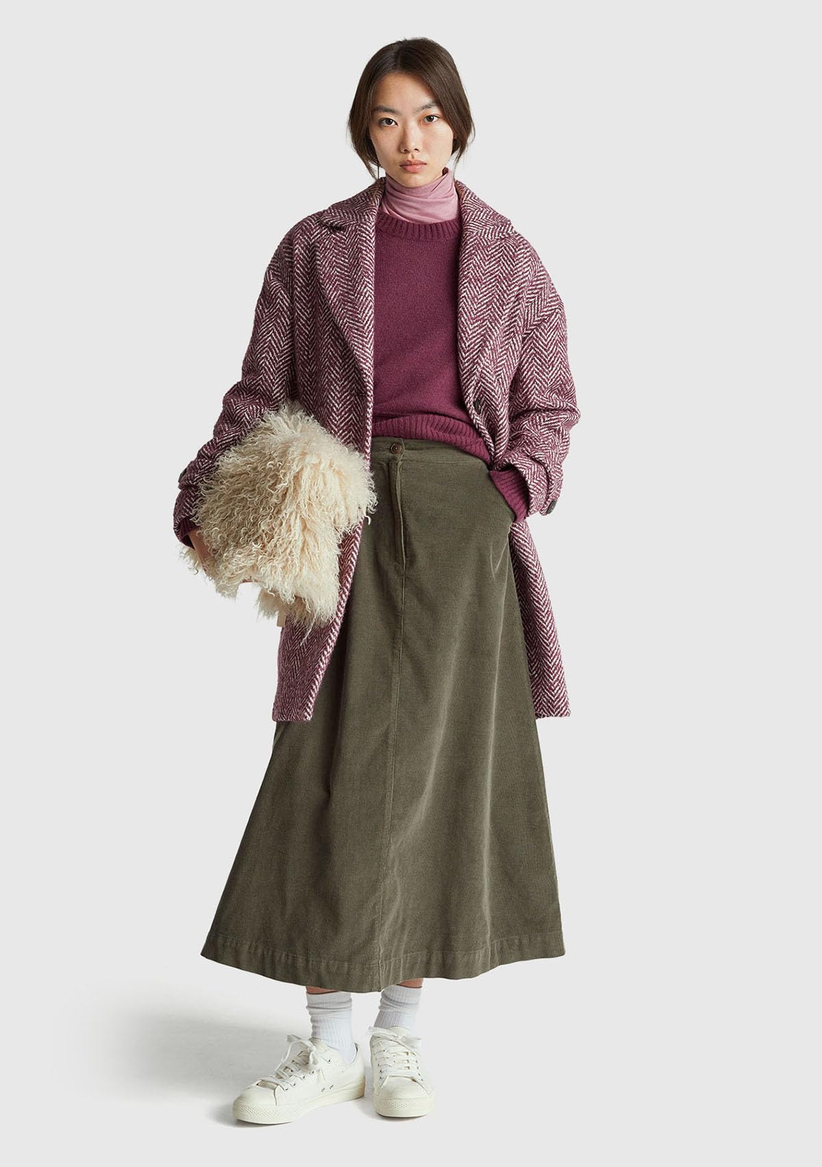 Benetton Gonne Gonna Midi Velluto Mille Righe Svasata