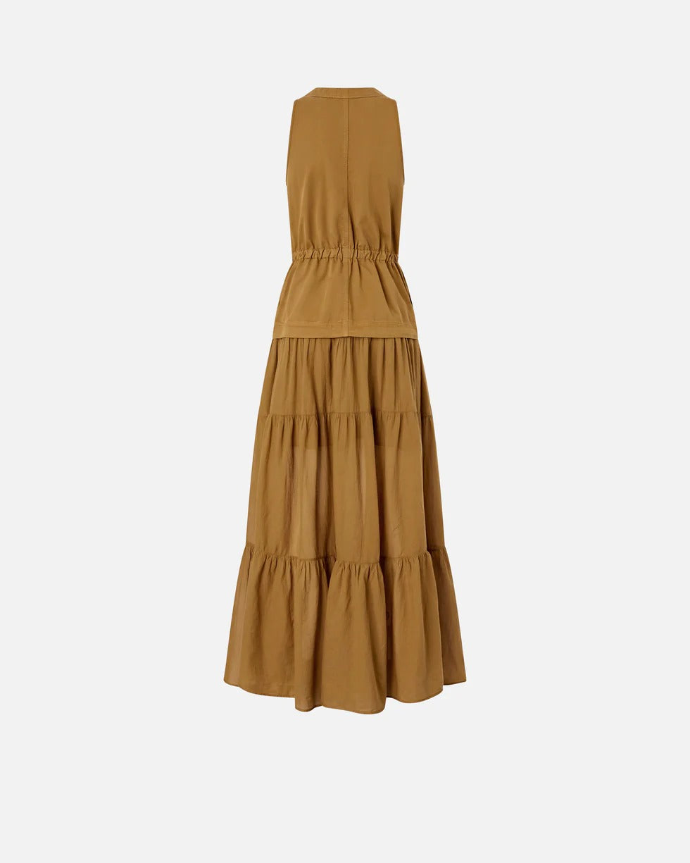 Pinko Casarsa 106822 A3AX Abito Lungo Marrone Cotone