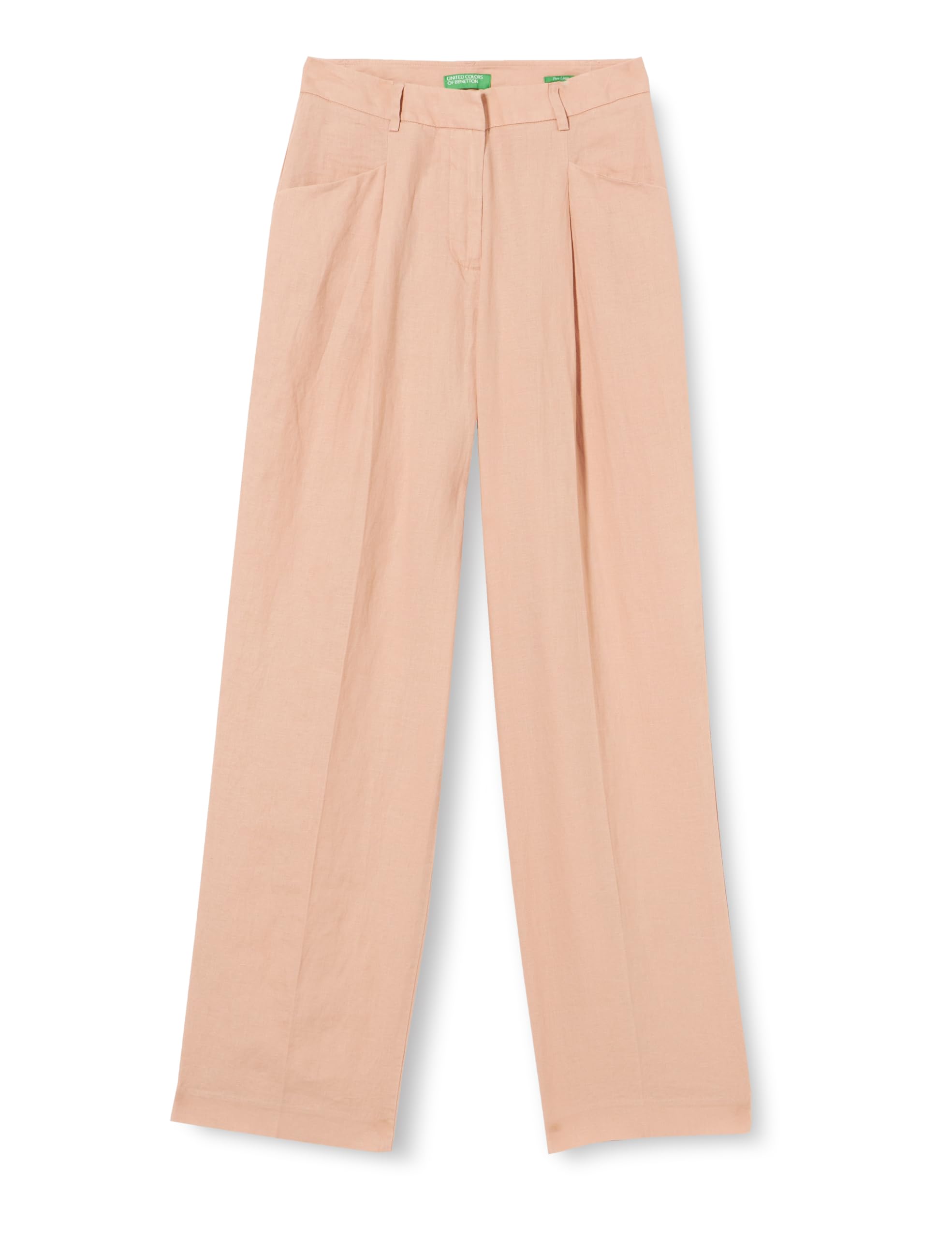Benetton 4AGHDF05W Pantaloni Donna Lino Vita Regular