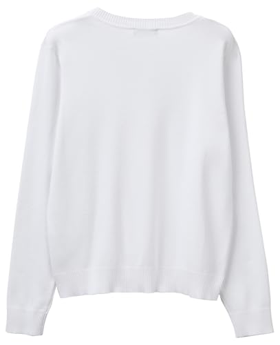 Benetton Maglieria 1C19D403N Maglione Scollo a V Bianco