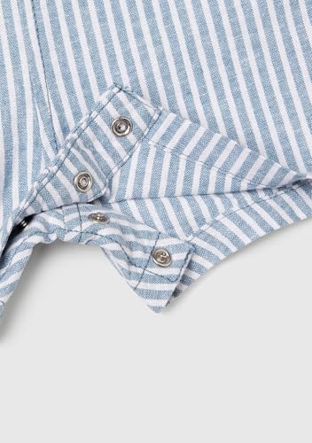 Benetton Salopette Bimbi 12 Mesi Misto Lino Rigato Tasche