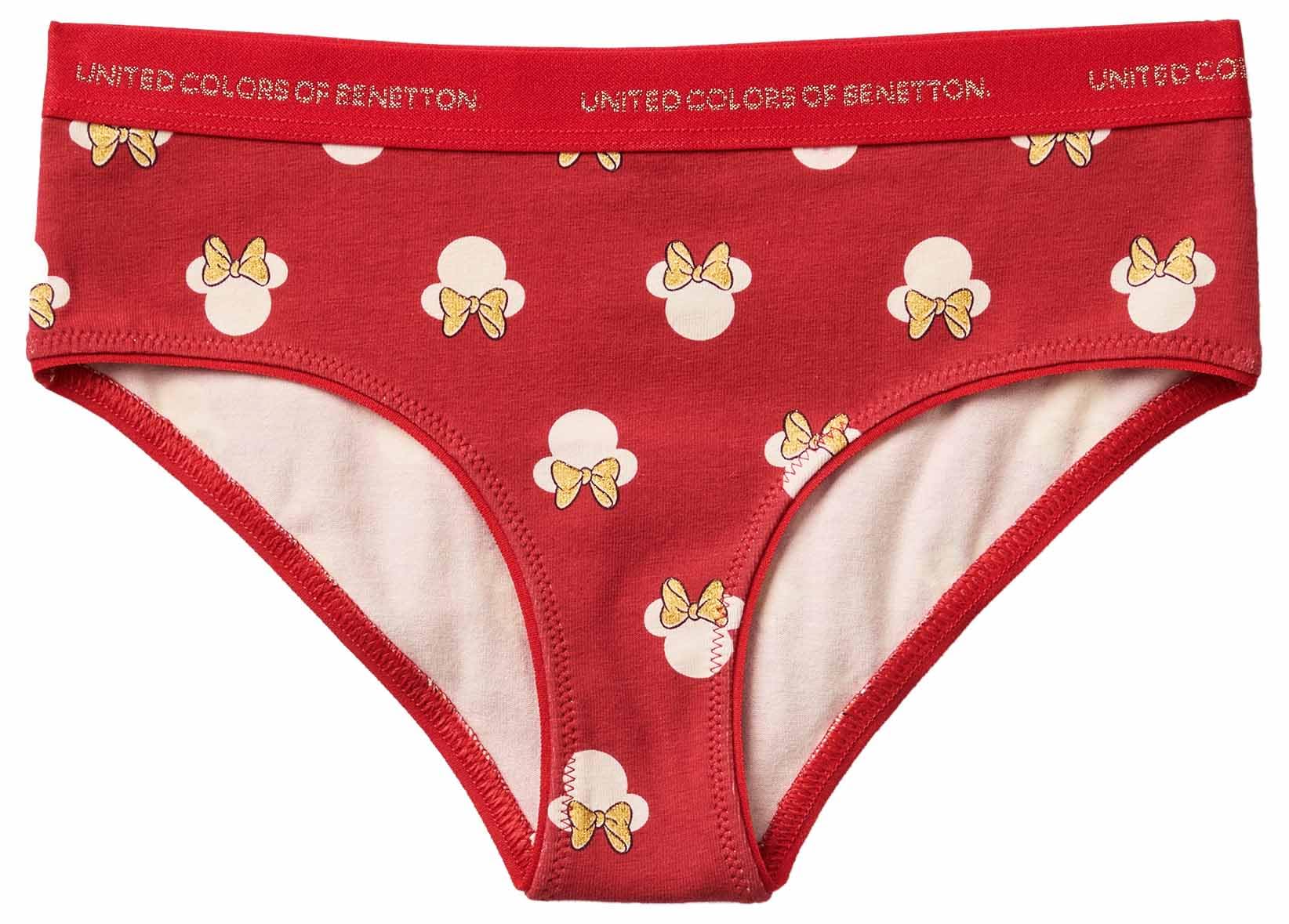 Benetton Slip Bambina Disney Cotone 1 Anno Fianco Alto