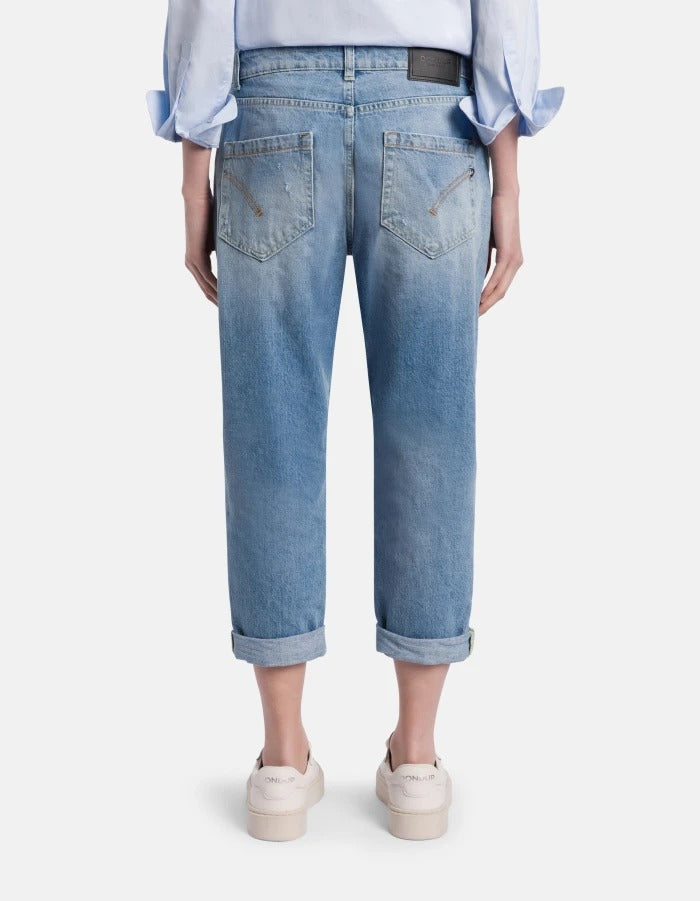 Dondup Koons Loose Jeans Donna Blu Denim Strappati