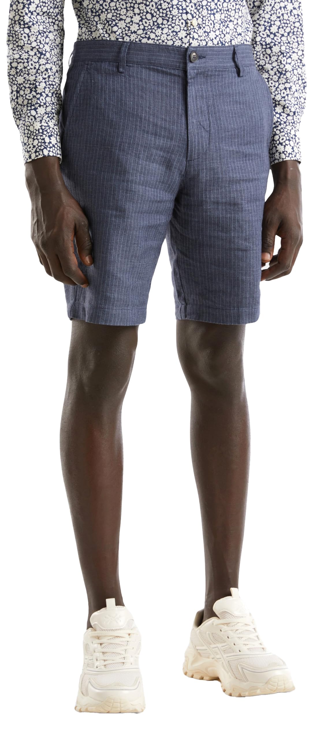Benetton 4UTAU900O Bermuda Uomo Blu 901 Taglia 42 Lino