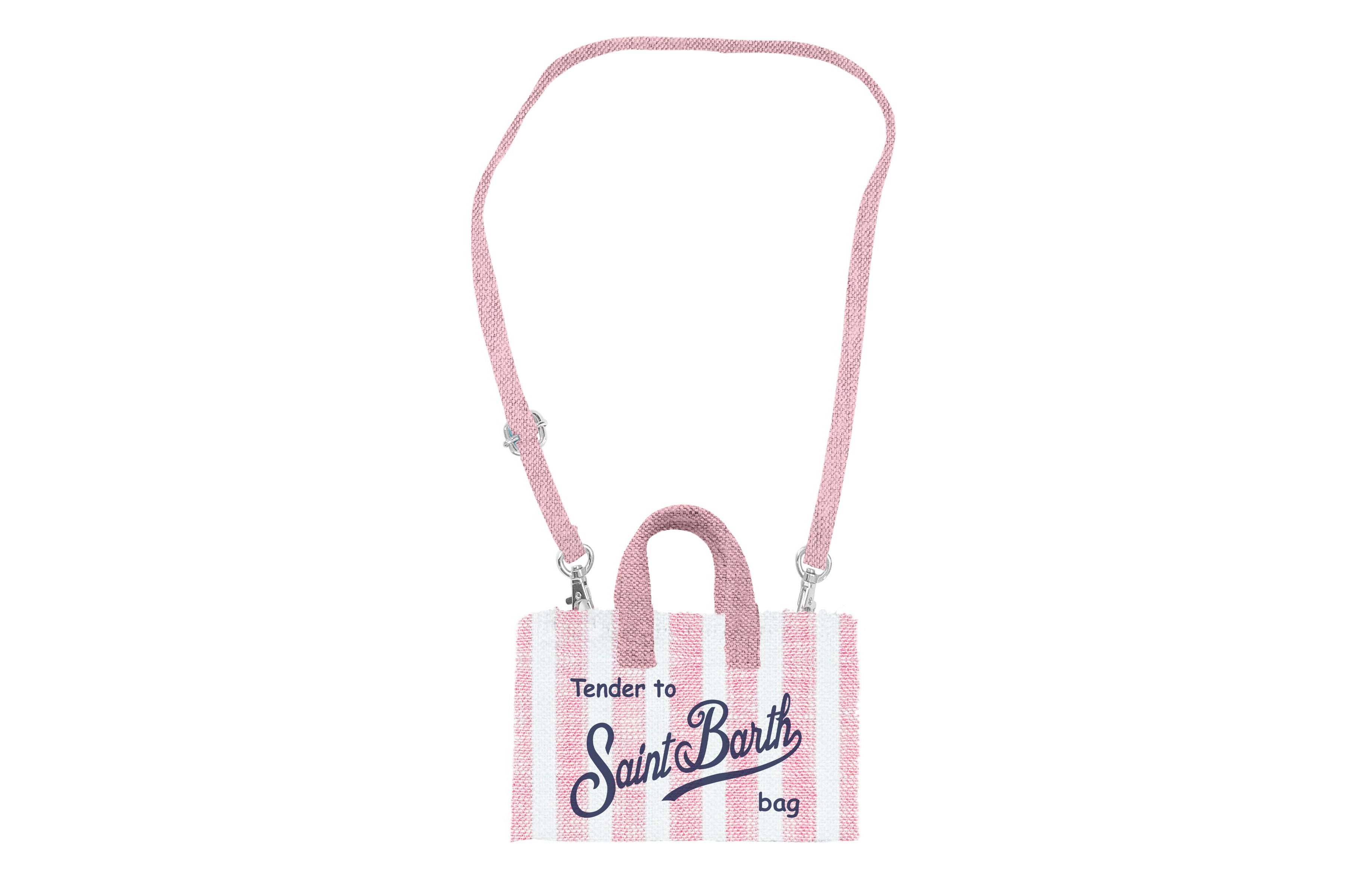 MC2 Saint Barth Phone Bag borsa donna rosa lino a righe