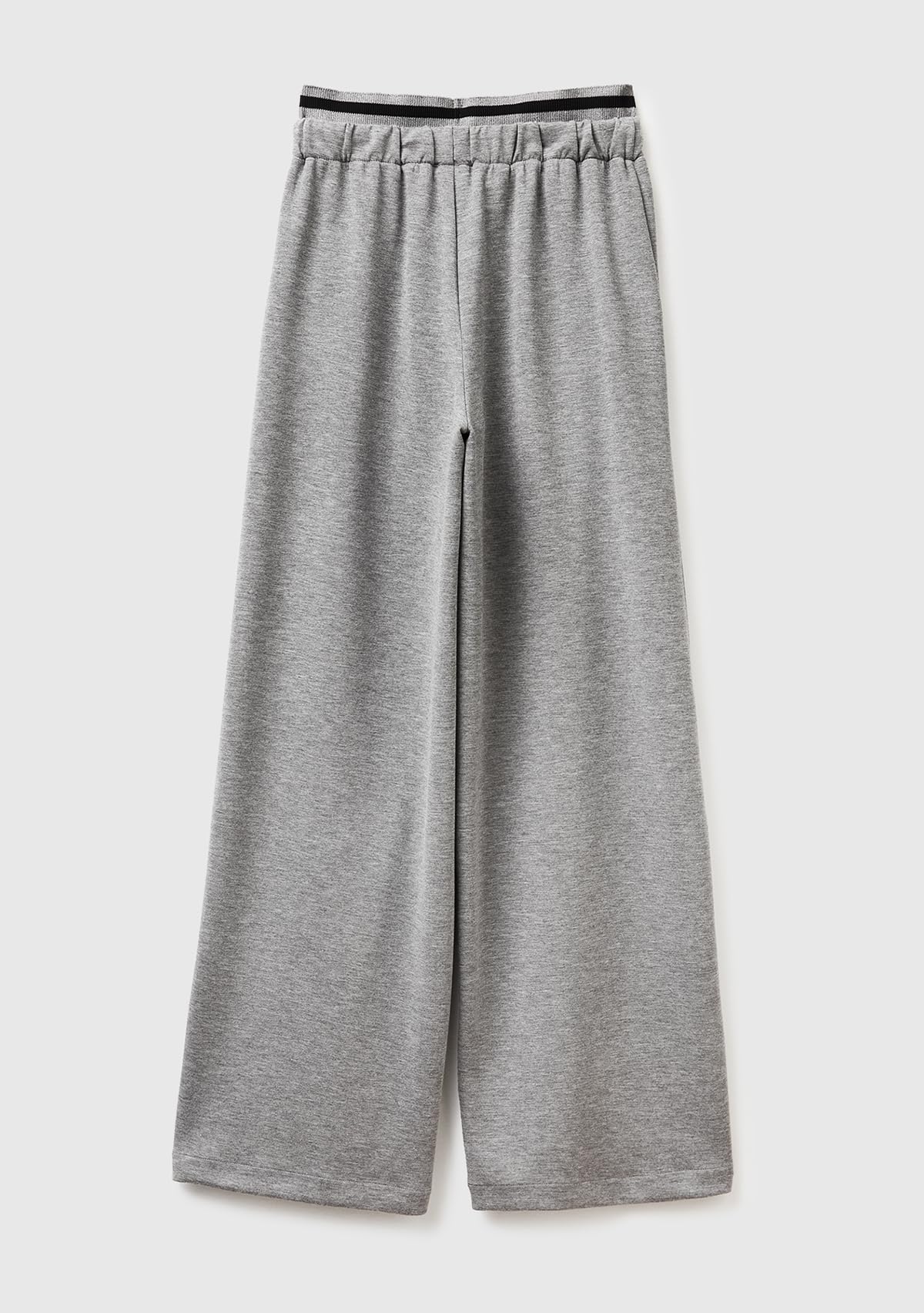 Benetton Pantaloni Donna Wide Leg Modal Grigio S