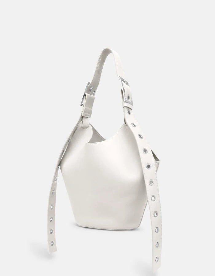 Dondup Small Hobo borsa pelle donna alabastro
