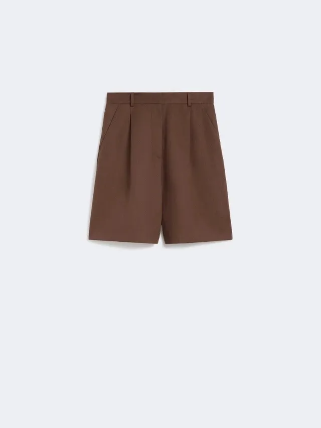 Max Mara Weekend Cuba bermuda donna cioccolato lino
