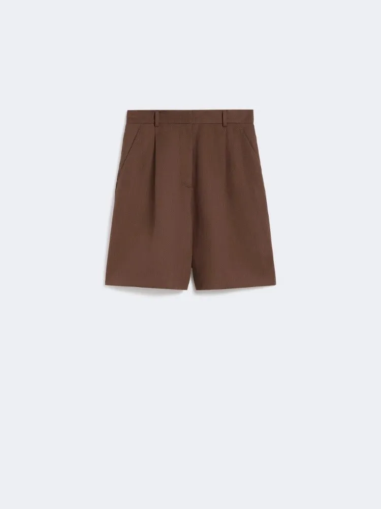 Max Mara Weekend Cuba bermuda donna cioccolato lino