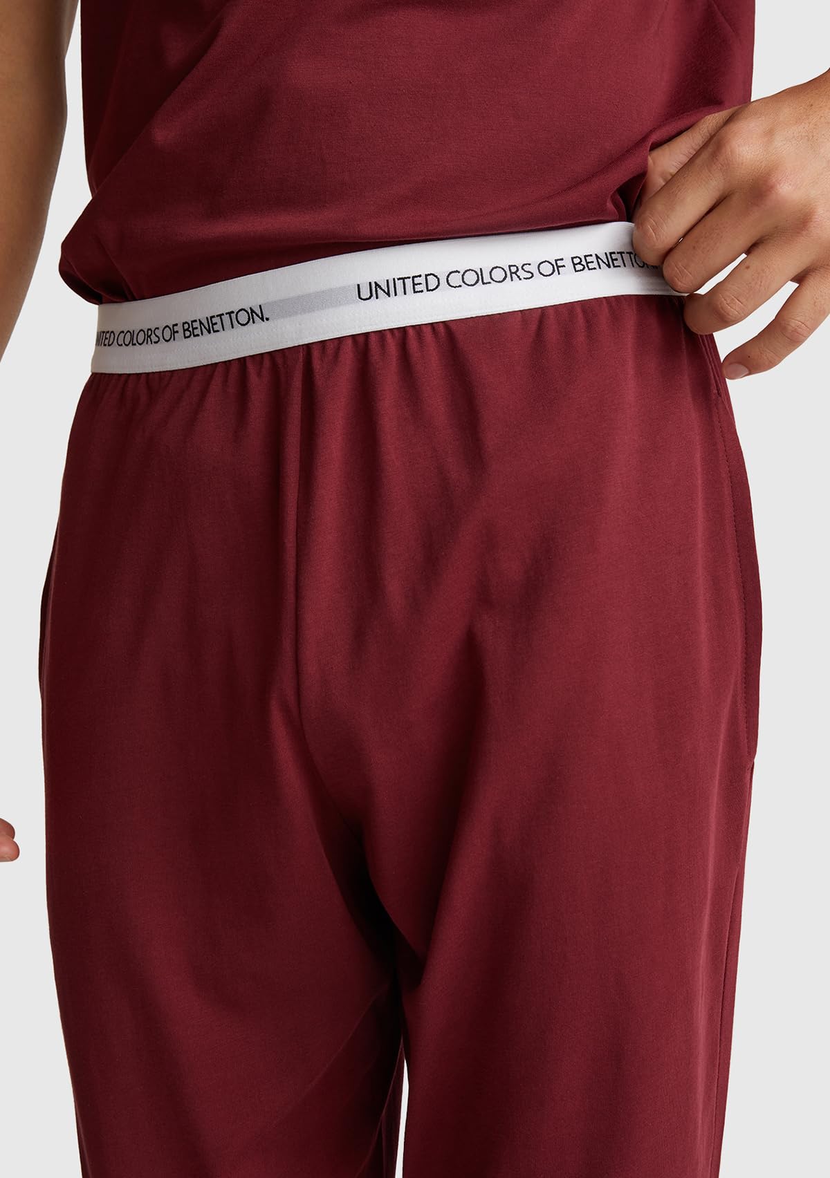 Benetton 30964f00v Pantalone Pigiama Uomo jersey polsino