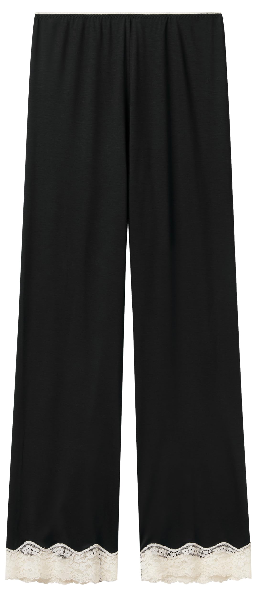 Benetton 3z123f04a Pantalone Pigiama Donna Lungo Nero