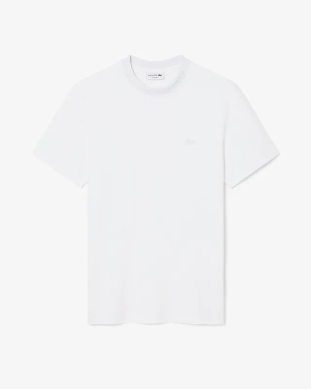 Lacoste TH5060 T-Shirt Piquet Bianco Logo Jacquard