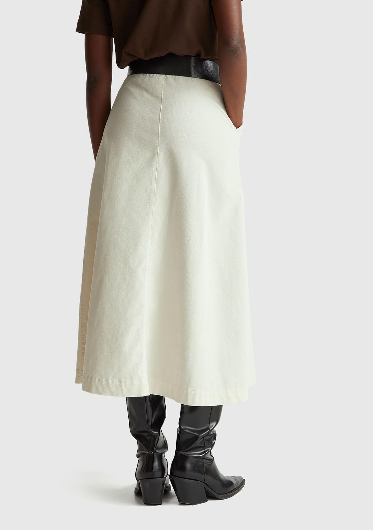 Benetton Gonna Midi Donna Velluto Svasata