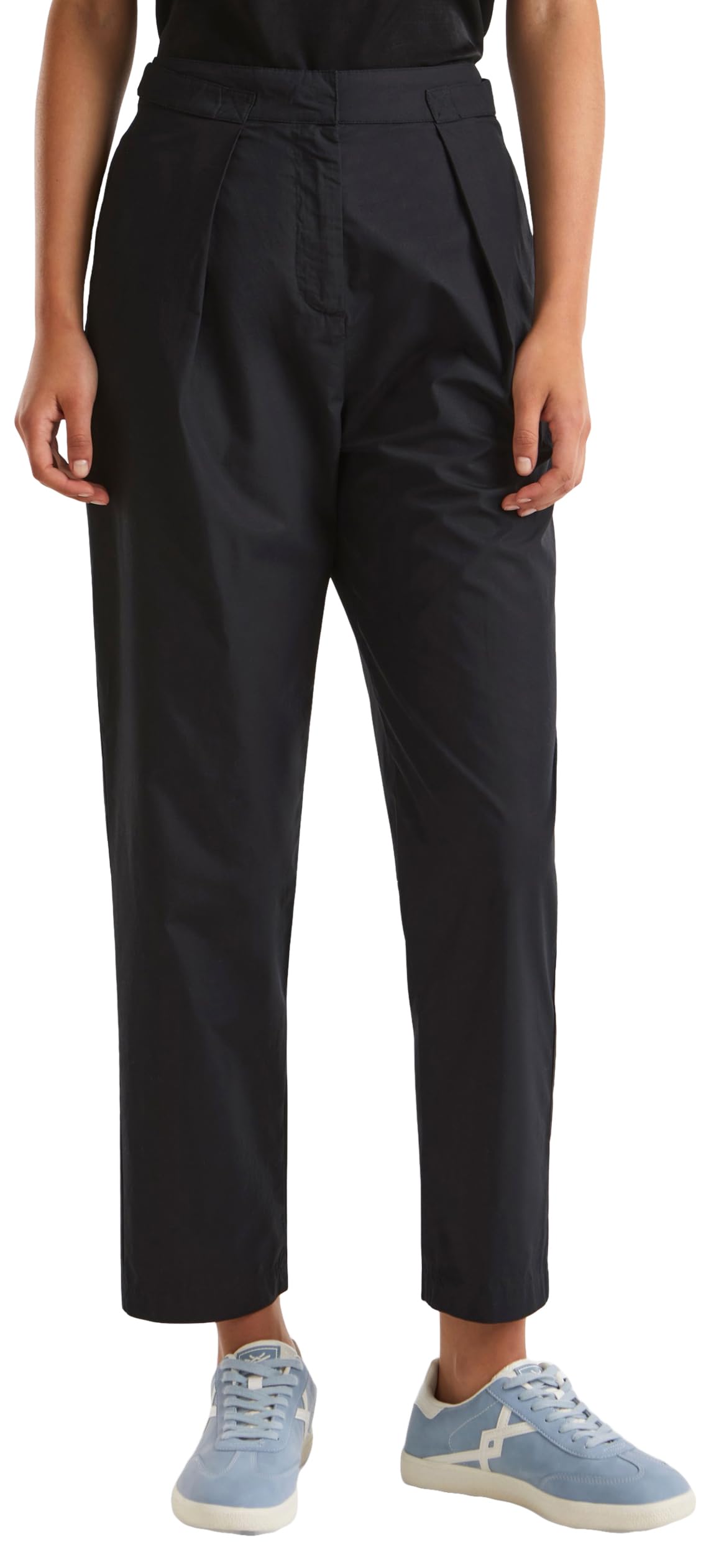 Benetton 4AC7DF06L Pantaloni Donna Nero Cotone