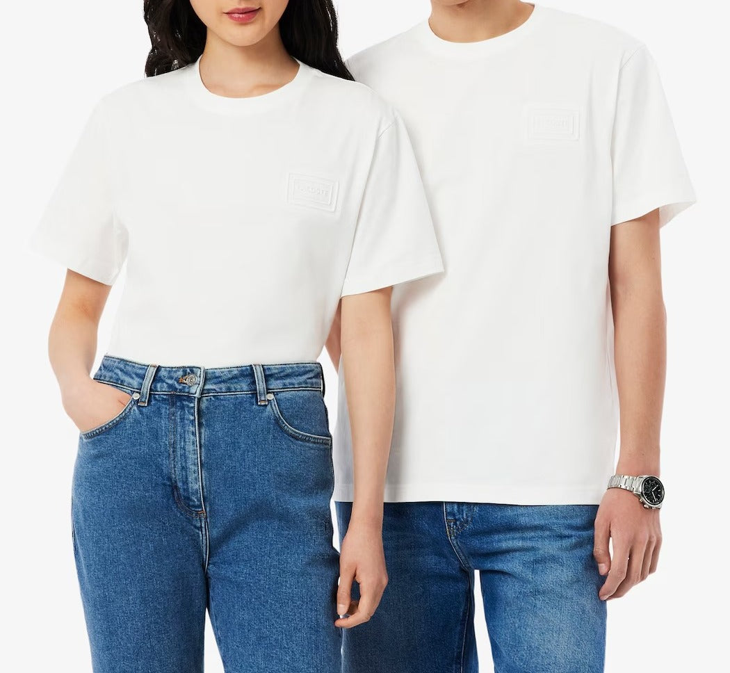 Lacoste TH0753 T-Shirt Unisex Bianco Jersey Cotone