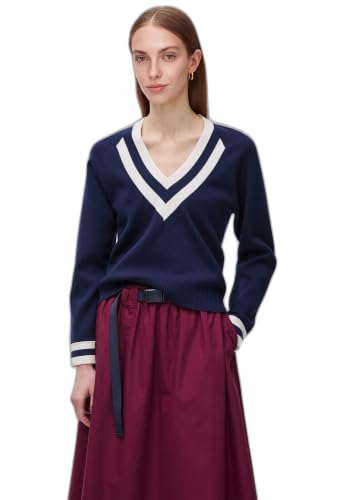 Benetton Maglieria 1z8ce403q maglia scollo a V boxy jacquard