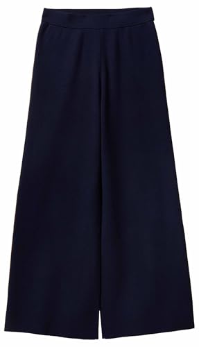 Benetton 17q3df013 Pantaloni Maglia Donna Blu XXS