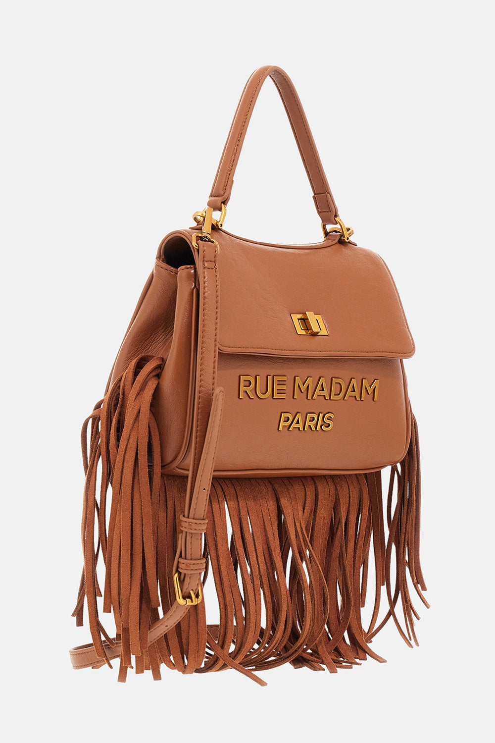 Rue Madam Les Jours 1541 borsa donna cognac frange