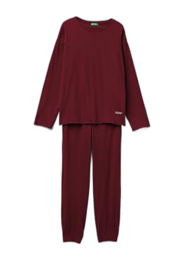 Benetton 35vb3p048 Set Pigiama Donna Cotone Taglia S Logo