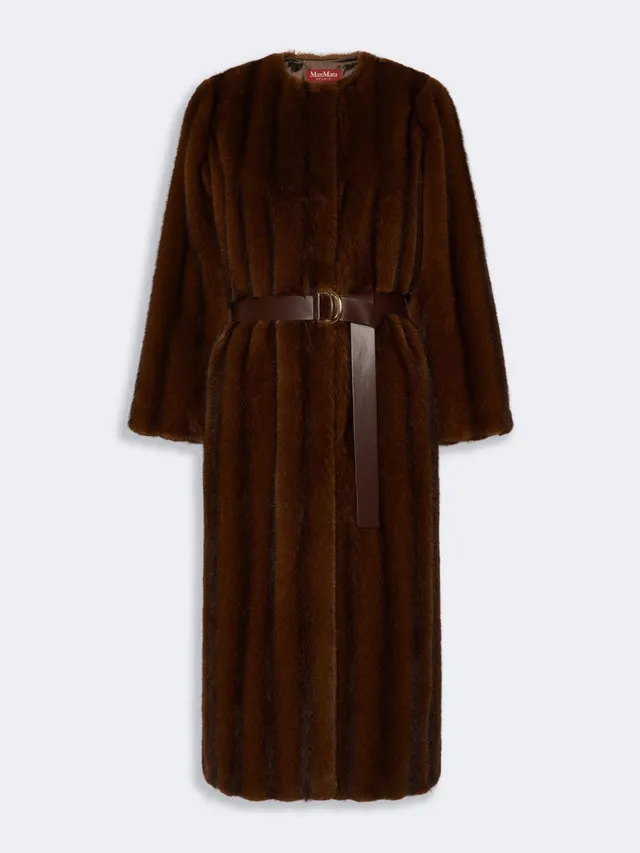Max Mara Studio MSTORMA001 cappotto nocciola pelliccia