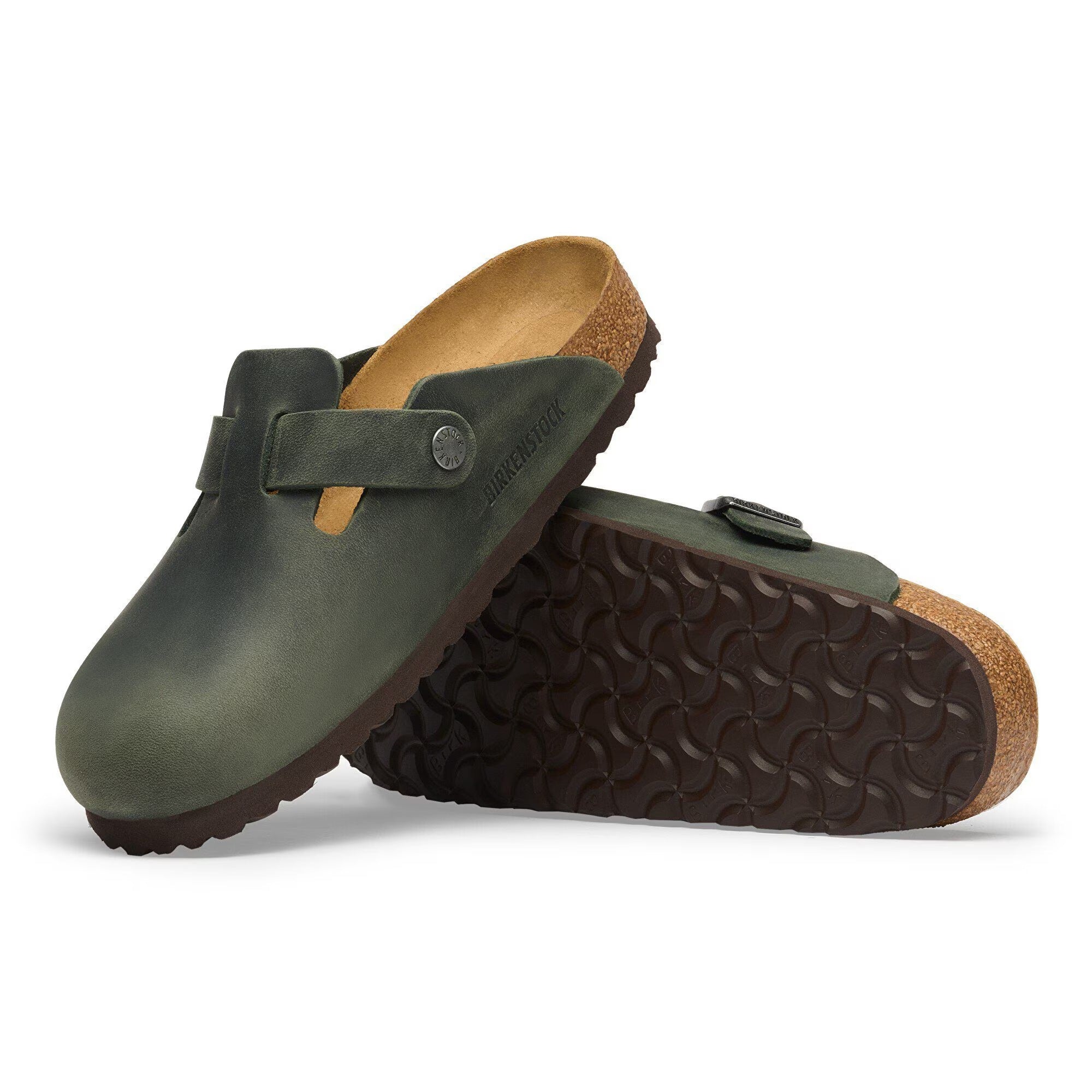 Birkenstock Boston 1032792 ciabatte uomo thyme pelle