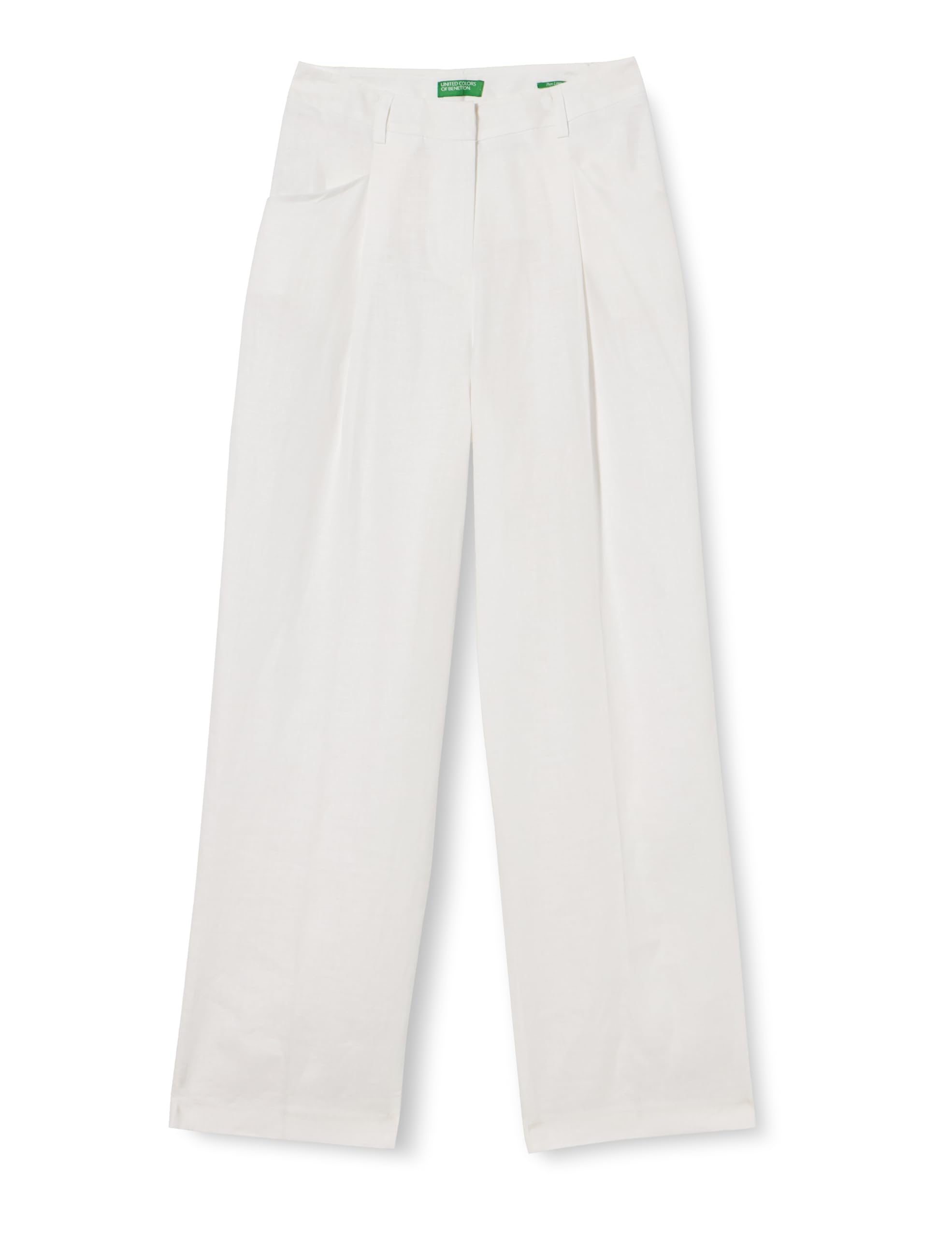 Benetton 4AGHDF05W Pantaloni Donna Lino Vita Regular