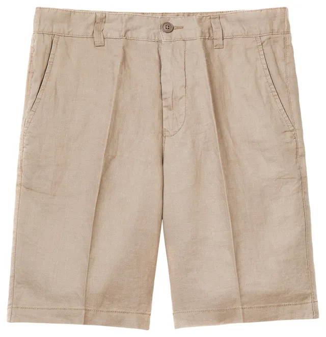 Benetton 4AGH59548 Bermuda Uomo 58 lino chino beige
