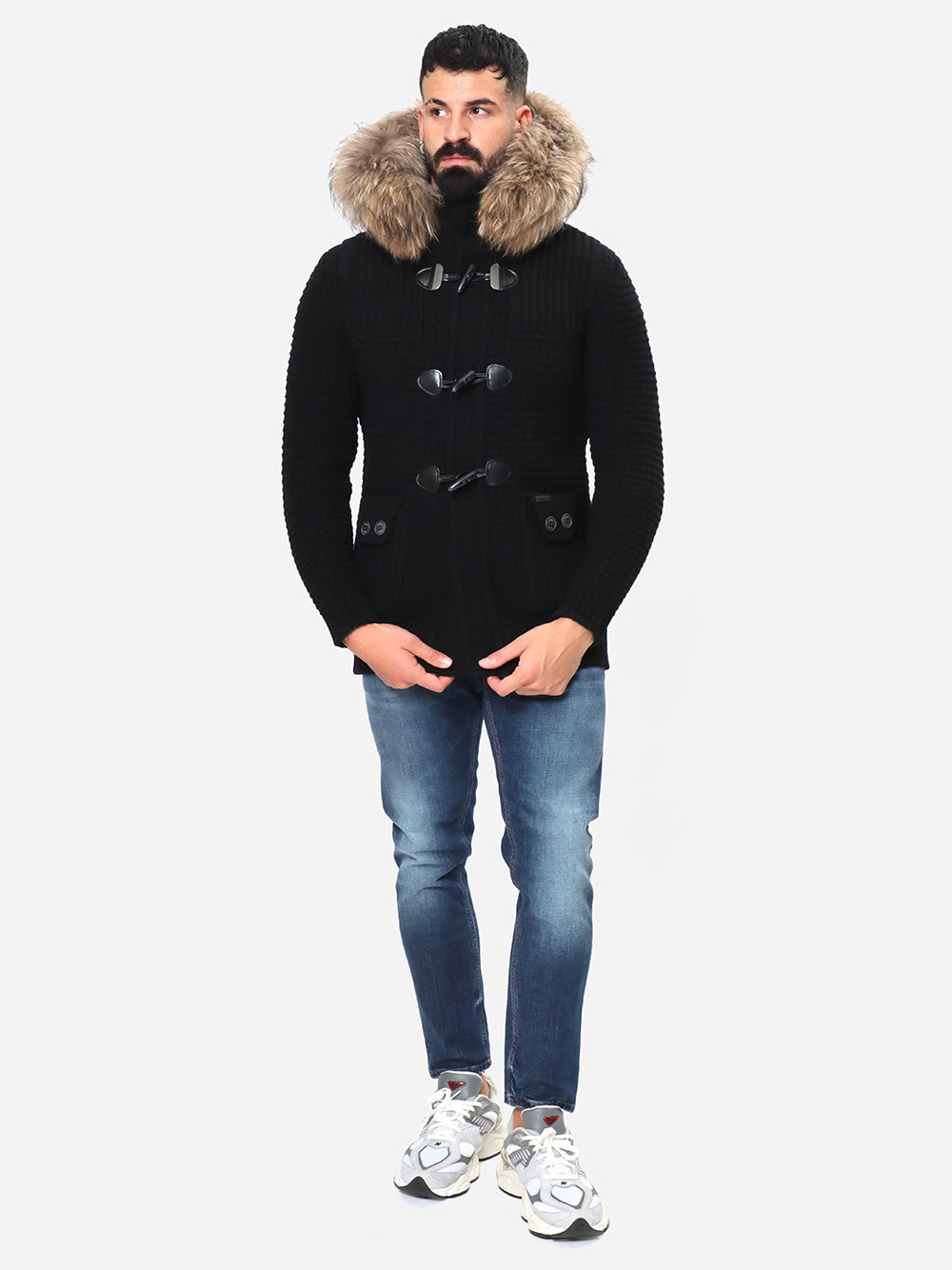 Bark 8001/C Short Duffle Coat giubbotto nero