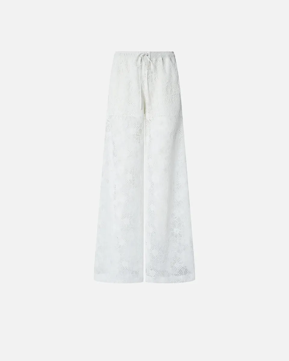 Pinko Laurie 106662 A381 Pantalone Pizzo Bianco Regular