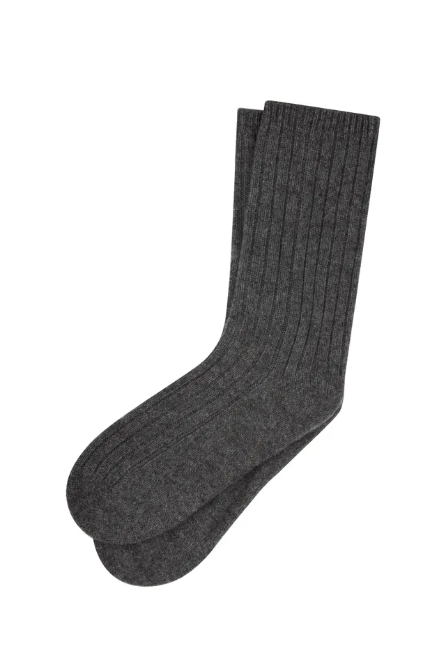 Karen Walker Cashmere Rib Socks calzini cashmere charcoal unica