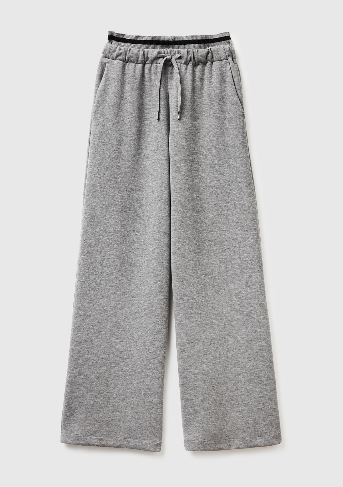 Benetton Pantaloni Donna Wide Leg Modal Grigio S