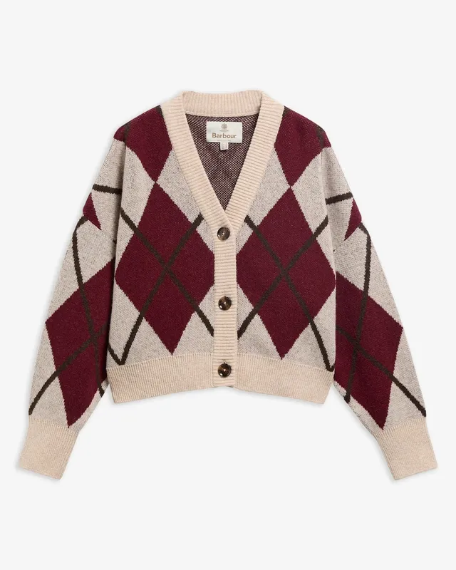 Barbour Harleigh LKN1842 cardigan donna multi vinaccia
