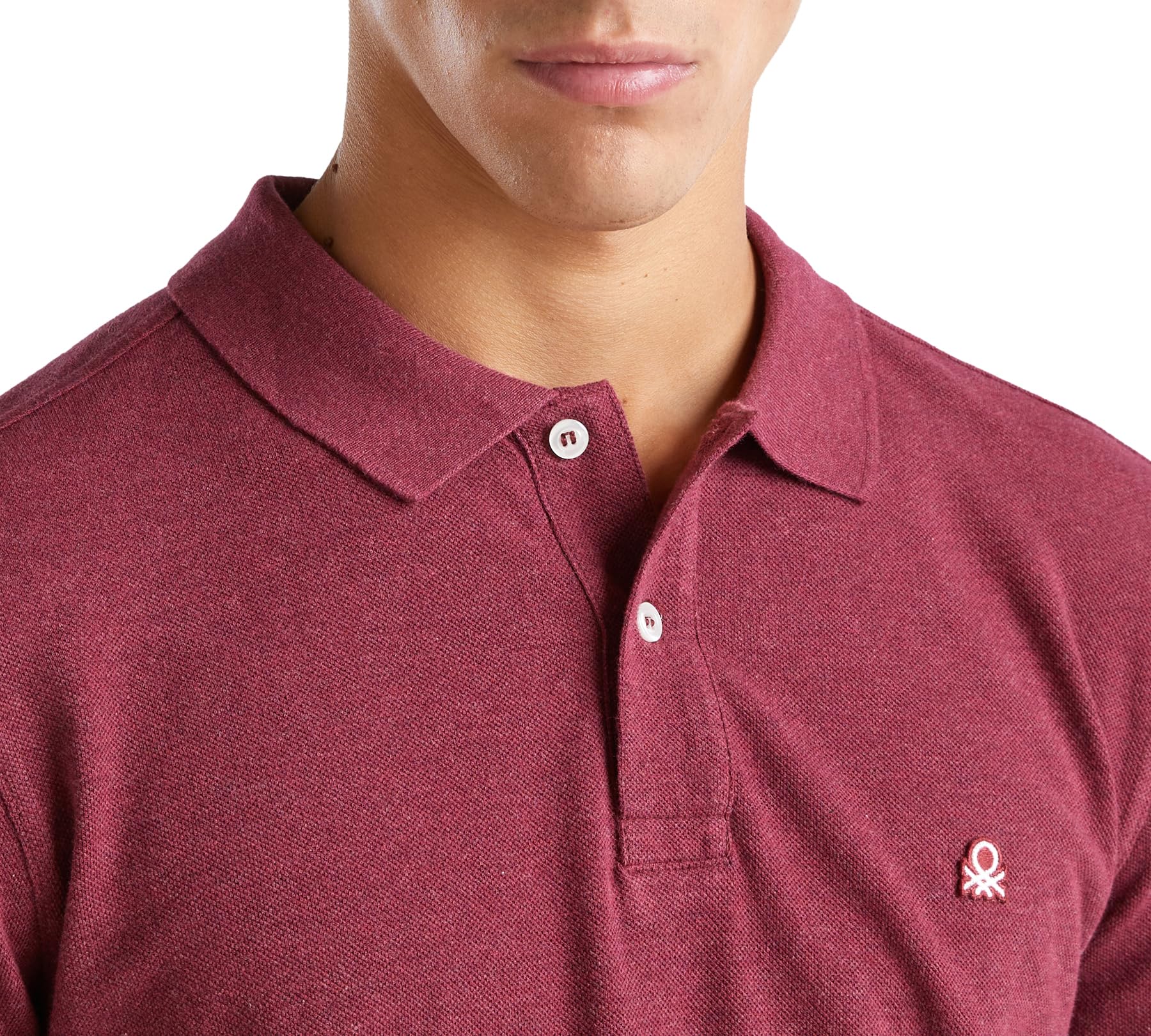 Benetton Polo Uomo Cotone Organico Melange L